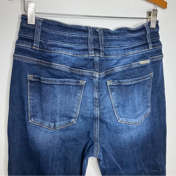 Kancan kurvy ultra high rise super flare Jeans women’s size 29 raw hem trendy - Picture 6 of 8